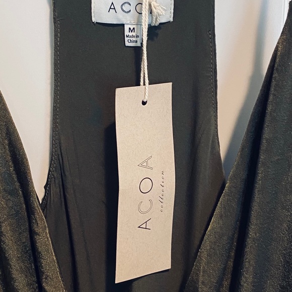 Gorgeous silk olive green jumpsuit by ACOA - Picture 11 of 11